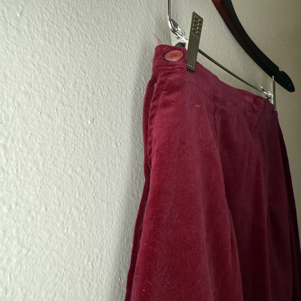 PRICE FIRM Vintage 70s The Rogue Maroon Velvet Pencil Skirt | Size Small - Picture 8 of 8